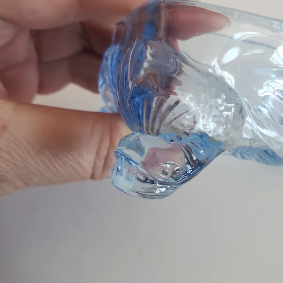 #Cambridge Caprice Moonlight Blue Glass Koi Fish Footed Cigarette Box - Picture 11 of 14